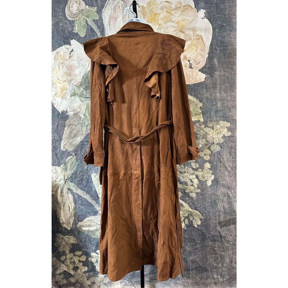 New Free People Nigel Preston Long Ruffle English Coat size S - Picture 6 of 7